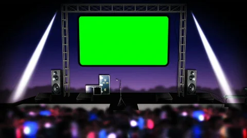 Looping Concert Stage with Green Screen Stock Footage