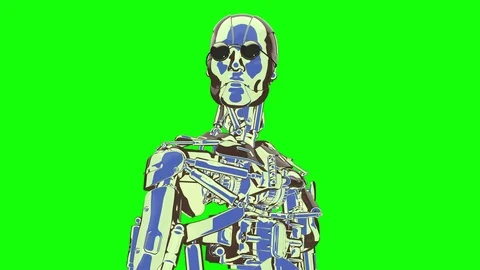 Looping cool alive robot 29.97 fps, Green Screen, yyaa100 Stock Footage 115900999