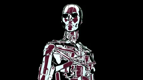 Looping cool live robot 24 fps, with Matte, yyaa100 Stock Footage 115900388