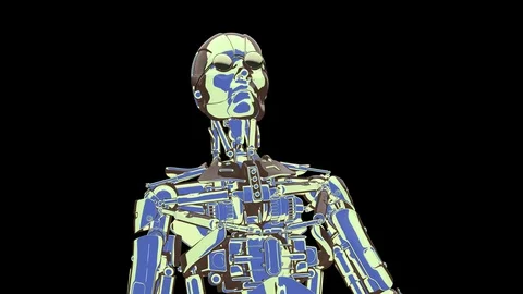 Looping cool lively cyborg 29.97 fps, with Matte, yyaa103 Stock Footage 115902469