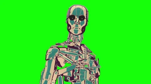 Looping cool lively robot 59.94 fps, Green Screen, yyaa101 Stock Footage 115967976