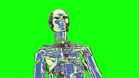 Looping cool style cyborg 29.97 fps, Green Screen, yyaa103 Stock Footage 115900209