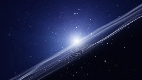 Looping copy space technology digital waves with flickering dots Stock Footage 337368270