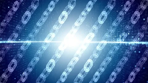 Looping cryptocurrency blockchain chains network animation Stock Footage 337736517