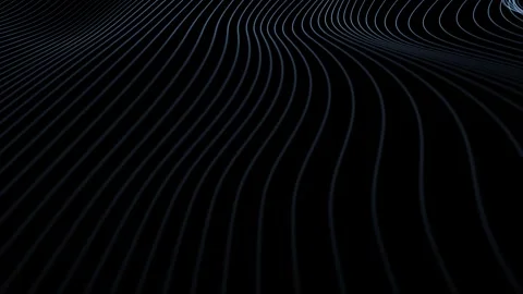 Looping curved lines motion pattern on black background Stock Footage 324608698