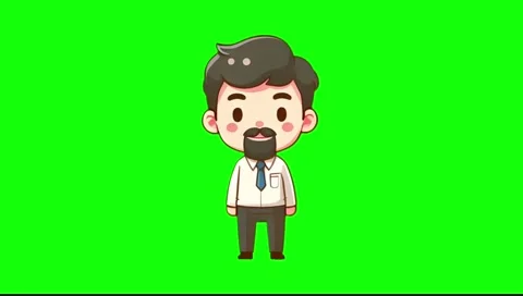 Looping Cute Funny Teacher Character Popup on Green Screen 動画素材 278086295
