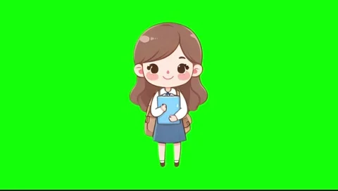 Looping Cute Funny Teacher Character Popup on Green Screen 動画素材 278086346