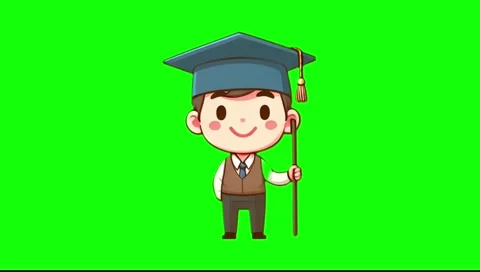 Looping Cute Funny Teacher Character Popup on Green Screen 動画素材 278086393