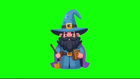 Looping Cute Wizard Character Popup on Green Screen 動画素材 278086815