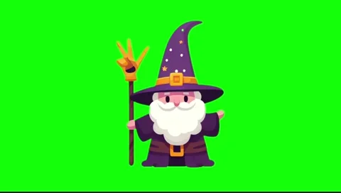 Looping Cute Wizard Character Popup on Green Screen 動画素材 278086837