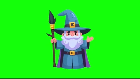 Looping Cute Wizard Character Popup on Green Screen 動画素材 278086840