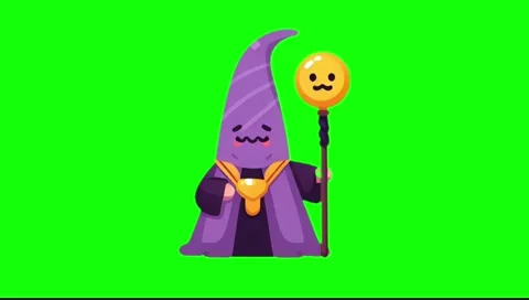 Looping Cute Wizard Character Popup on Green Screen 動画素材 278086841