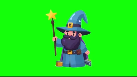 Looping Cute Wizard Character Popup on Green Screen 動画素材 278086859