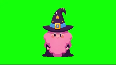 Looping Cute Wizard Character Popup on Green Screen Video stock 278086860