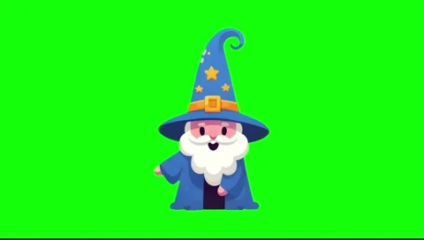 Looping Cute Wizard Character Popup on Green Screen 스톡 동영상 278086879