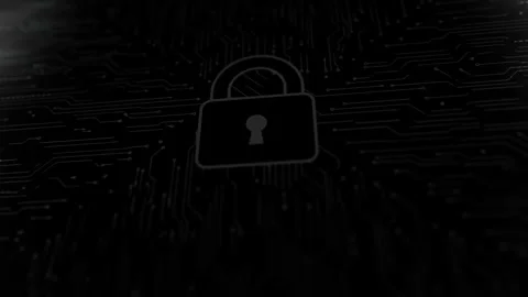 Looping cyber security and digital data protection concept 库存影片 345973720