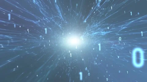 Looping digital abstract binary data cyberspace network Stock Footage 334808594