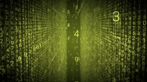 Looping digital animation.Matrix effect.HUD. SciFi.Numbers. Stock Footage 246943741