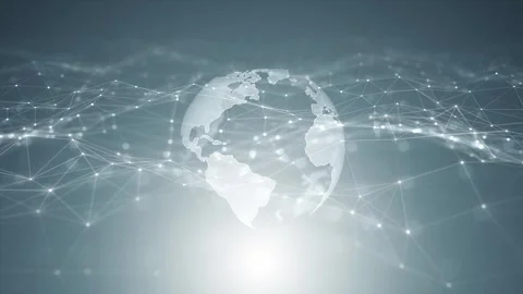 Looping digital artistic 3d earth planet technology network Stock Footage 344791943