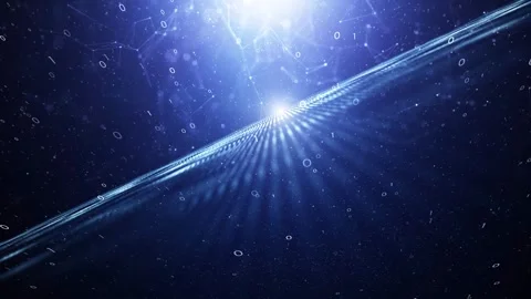 Looping digital binary code cyberspace network animation Stock Footage 337513554