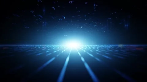 Looping digital binary data network travel animation Stock Footage 337190608