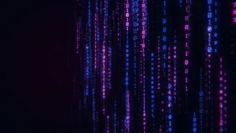 Looping Digital binary data, streaming code matrix background. concept Stock Footage 147462170