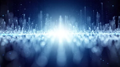 Looping digital blurred wavy lines technology background Stock Footage 337736668