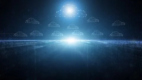 Looping digital data clouds cyberspace network animation Stock Footage 337248663