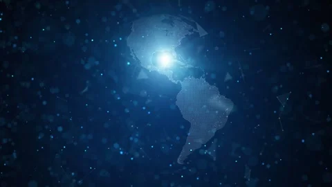 Looping digital earth globe cyberspace animation Stock Footage 337662252