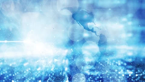 Looping digital earth globe on technology background Stock Footage 337736994