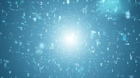 Looping digital lines with binary code numbers motion background Stock Footage 338408025