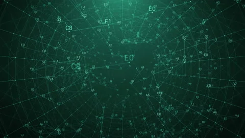Looping digital net tunnel.Abstract connection network. Video stock 101065209