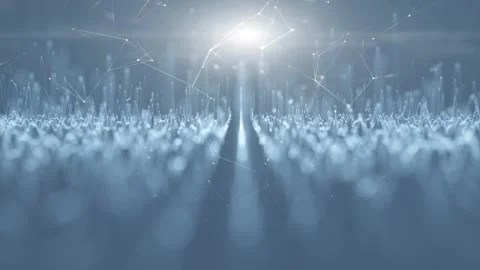 Looping digital shine lines and waves background Stock Footage 337736990