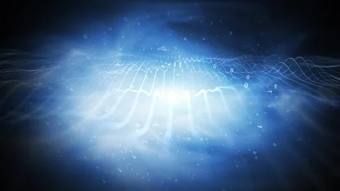 Looping digital technology computer network lines with data Stock Footage 337248629