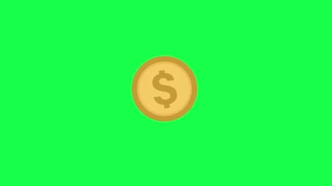 Looping dollar coin animation in a flat minimalist design. Video stock 302811942