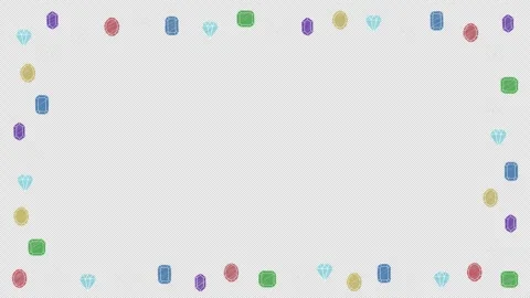 Looping Doodle Asset Featuring 5 Types of Hand-Drawn Gemstones That Wobble Stock Footage 341546420
