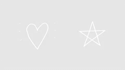 Looping Doodle Clip Art Featuring Hand-Drawn, Rough Hearts and Stars Stock Footage 341546633