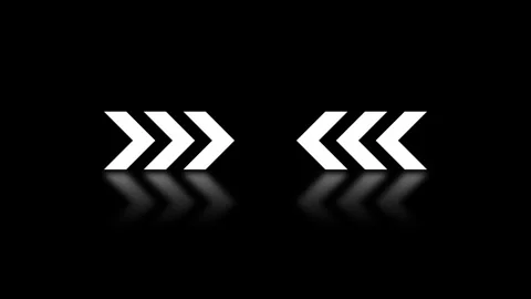 Looping Double Directional Arrow Animation with Reflection Stock Footage 331555895
