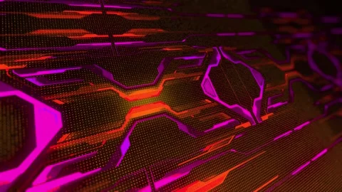 A Looping double multicolored moving digital background Stock Footage 155220494