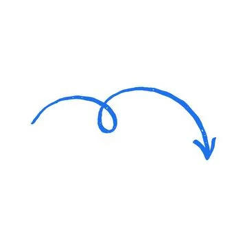 Looping Downward Arrow For Decrease Hand Drawn In A Vector Illustration Style Illustrazione stock