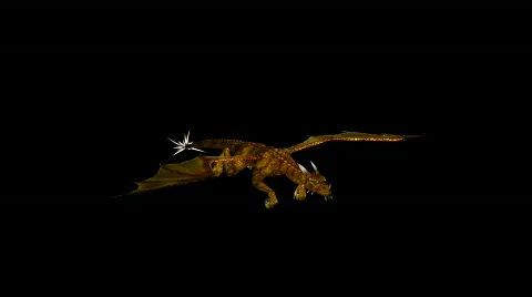 Looping Dragon Animation Gold 03 Stock Footage