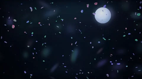 Looping dreamy aurora moonlight backdrop Stock Footage 342729077