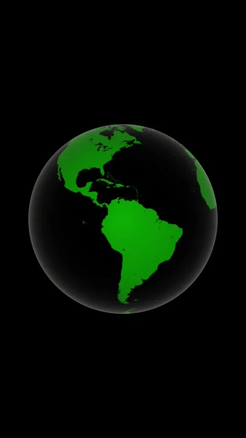 Looping earth globe planet on black vertical background Stock Footage 337734944