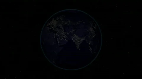 Looping Earth Rotates Day to Night with Sun - HD 233 Video stock 306581