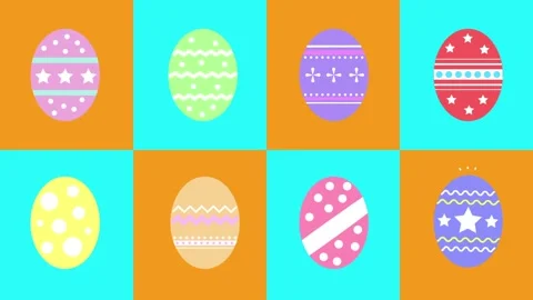 Looping Easter Eggs With Moving Background Stock Footage 148279424