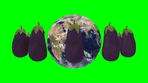 Looping Eggplants rotation around the world Stock Footage 164549299