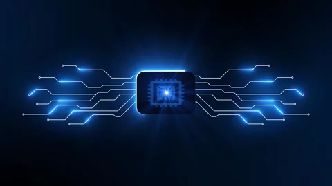 Looping electronic circuit board background Video stock 345973791