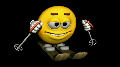 Looping Emoticon Animation: SKI Video stock 668800