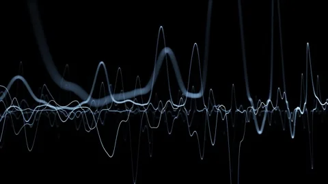 Looping equalizer lines on black background 库存影片 333714727