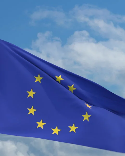 Looping European flag on flagpole Stock Footage 290880236